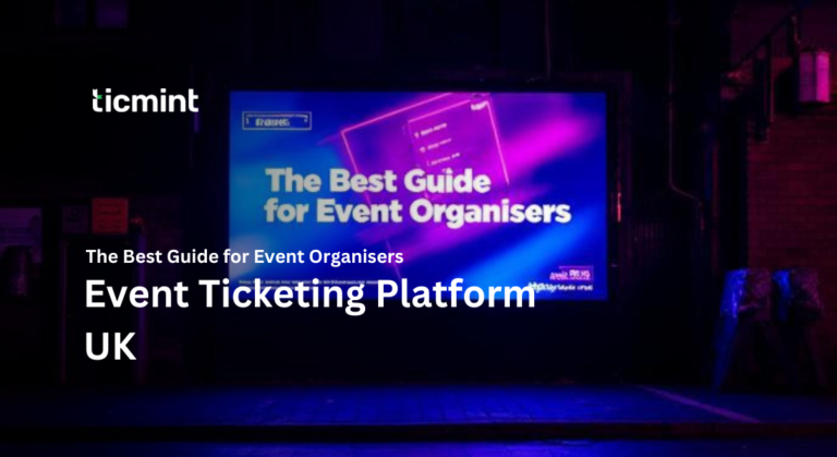 Event ticketing platform UK dashboard showing ticket sales and event management tools