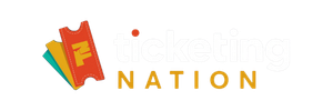 Ticketing Nation logo with colorful overlapping tickets on the left of the text