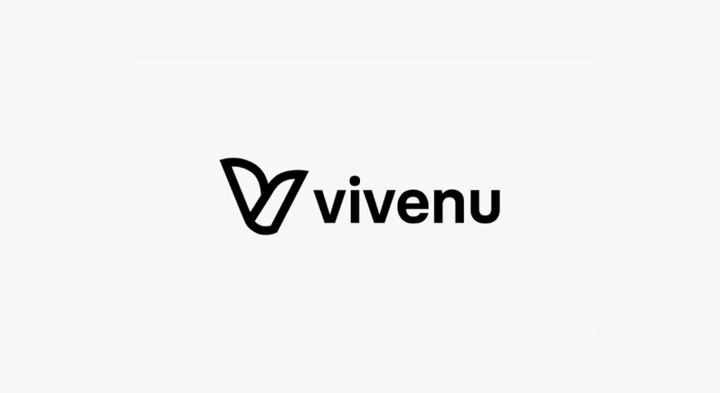 Vivenu logo: a black butterfly-like icon followed by the bold word 'vivenu'