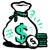business_money finance bank currency wealth 1 | Ticmint | Ticmint Teal dollar sign surrounded by abstract teal strokes on a black background, resembling decorative art for finance.