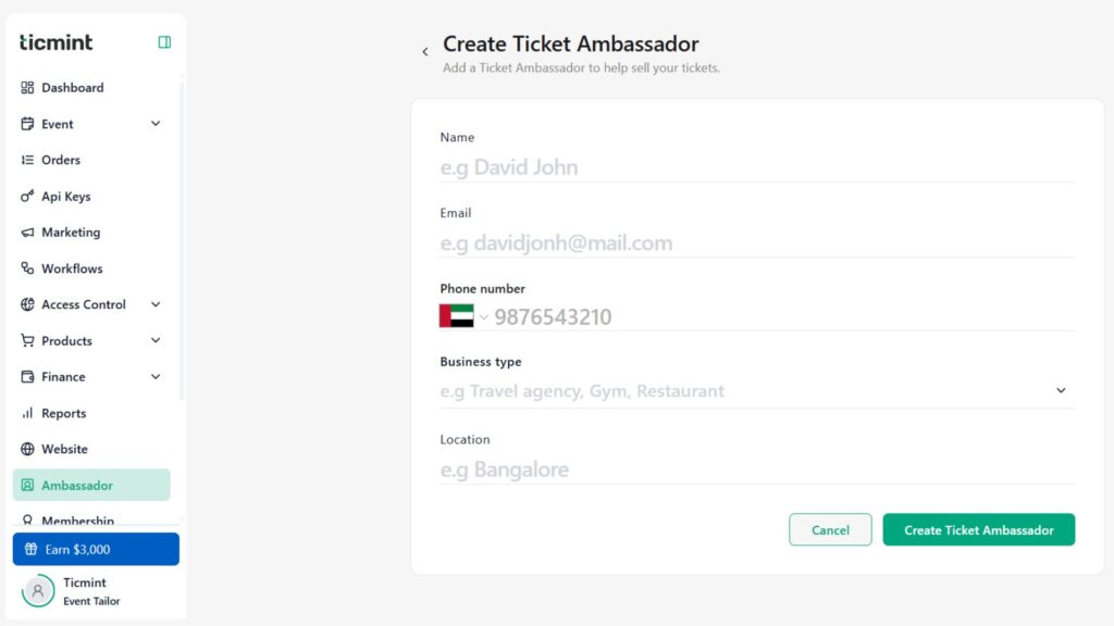 Create Ambassador